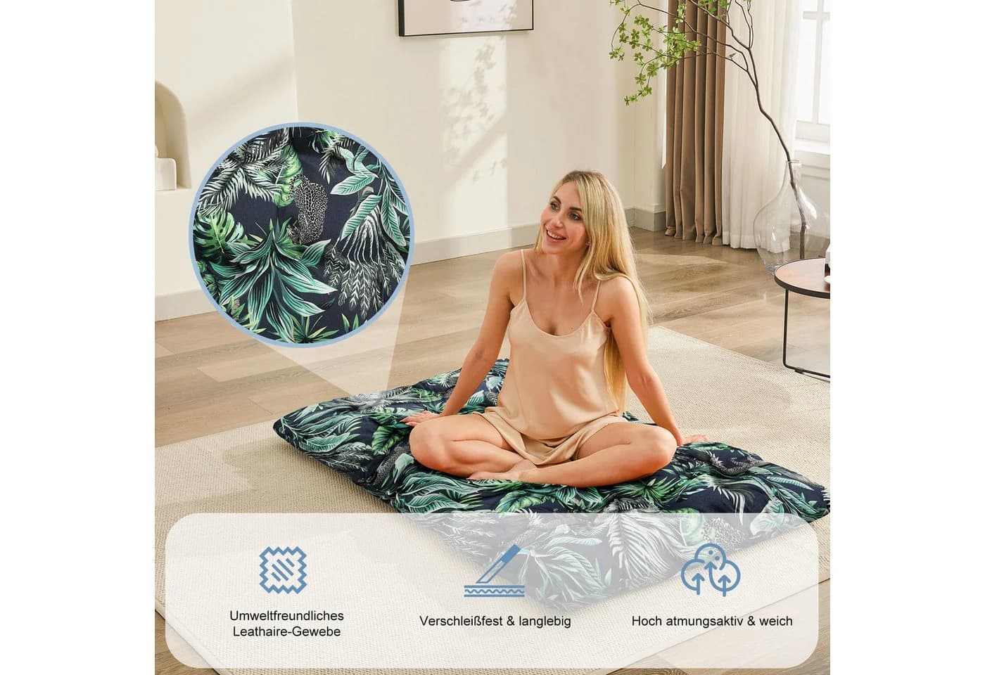HomeMiYN Loungesessel 2er Set mit Wendekissen Grün - Bild 4
