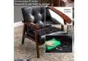 HomeMiYN Ohrensessel Skandinavischer Kunstleder Sessel Schwarz Bild 1