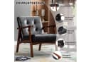 HomeMiYN Ohrensessel Skandinavischer Kunstleder Sessel Schwarz Bild 3