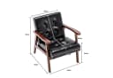 HomeMiYN Ohrensessel Skandinavischer Kunstleder Sessel Schwarz Bild 4