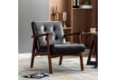 HomeMiYN Ohrensessel Skandinavischer Kunstleder Sessel Schwarz Bild 5