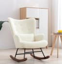 HomeMiYN Schaukelstuhl Patchwork Sessel Schwingsessel Relaxstuhl Wohnzimmer Bild 4