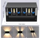 LETGOSPT Wandleuchte LED Wandlampe Innen/Außen Aluminium Wandleuchte Auf & ab Einstellbarer, LED fest integriert, warmweiß, 12W Quader LED Außenwandleuchte, IP65 Wasserdichte, für Hallen, Hotel Bild 3