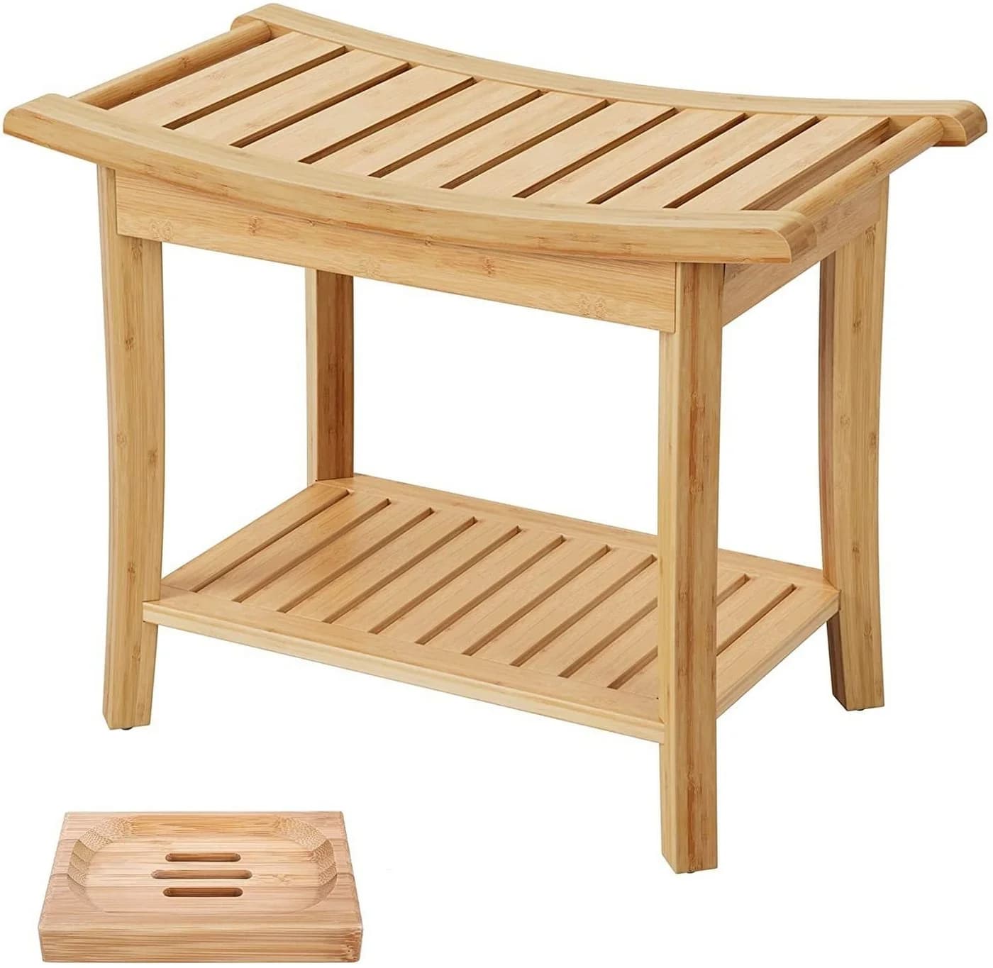 HOMECHO Dusch- und Badhocker Bambus 150kg Tragkraft - Bild 2