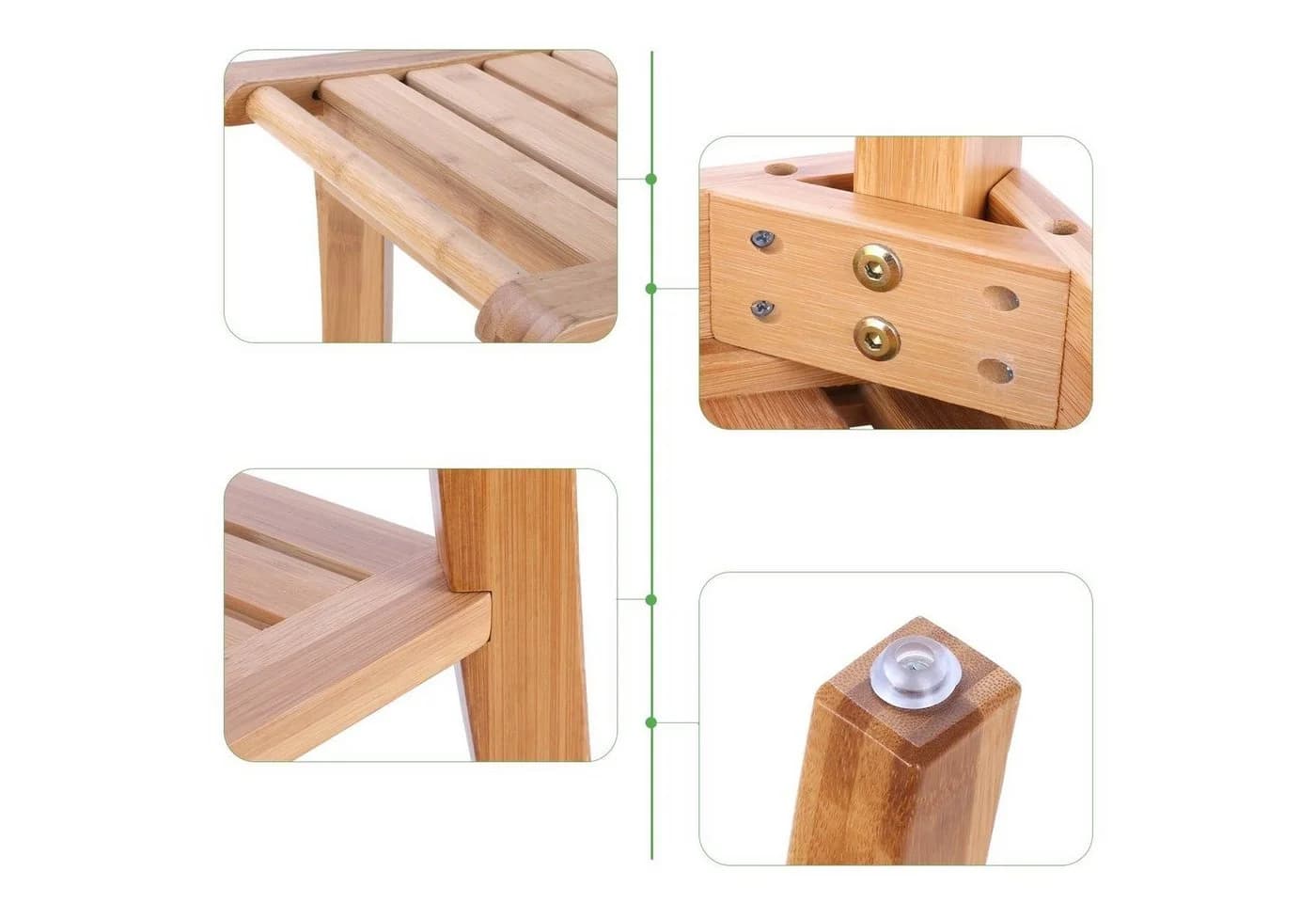 HOMECHO Dusch- und Badhocker Bambus 150kg Tragkraft - Bild 5