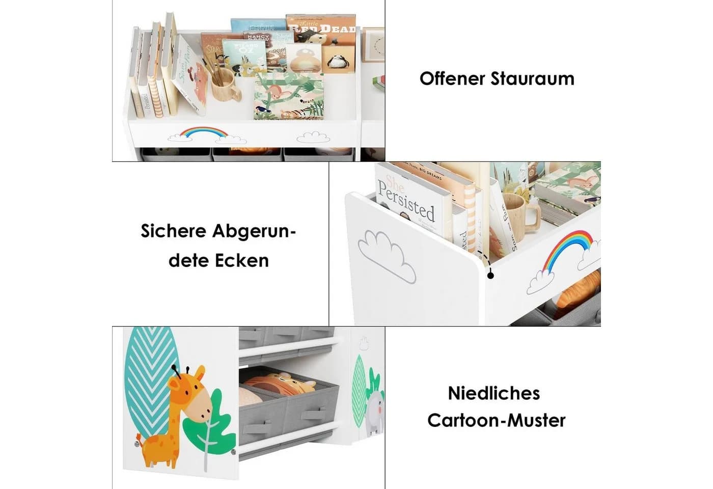 HOMECHO Spielzeugtruhe mit 10 Aufbewahrungsboxen, Weiß - Bild 5