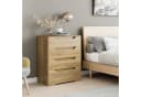 HOMECHO Kommode Sideboard 4 Schubladen Weiß Holz Bild 2