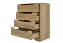HOMECHO Kommode Sideboard 4 Schubladen Weiß Holz Bild 3