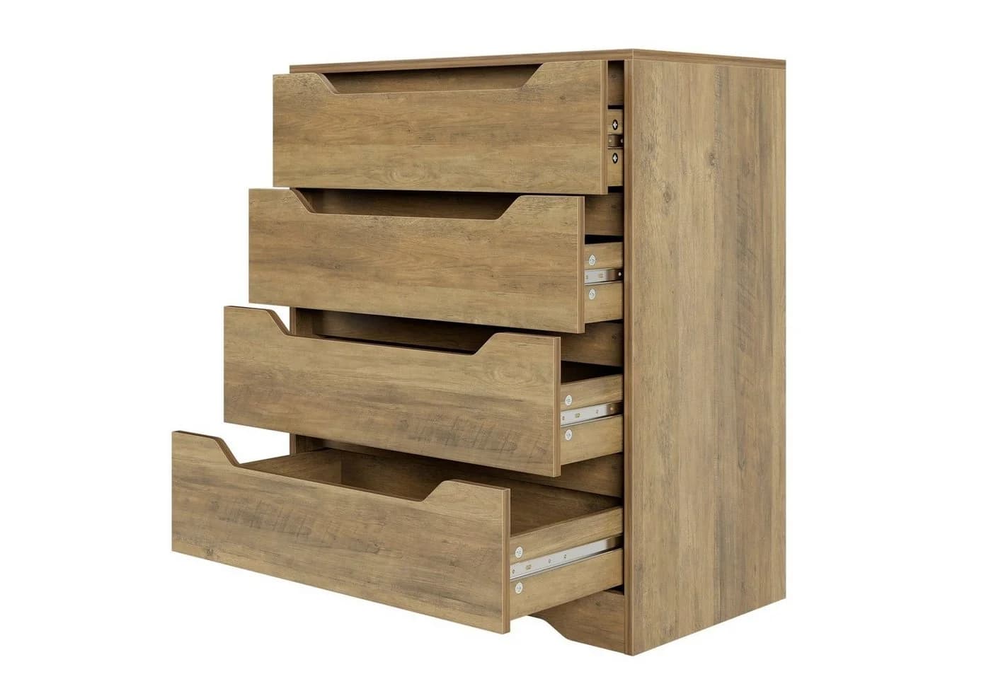 HOMECHO Kommode Sideboard 4 Schubladen Weiß Holz - Bild 3