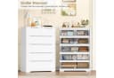 HOMECHO Kommode mit 6 Schubladen Sideboard Highboard Weiß Bild 1