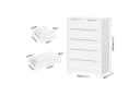 HOMECHO Kommode mit 6 Schubladen Sideboard Highboard Weiß Bild 4