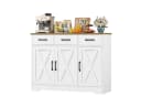 HOMECHO Sideboard Küchenschrank 3 Schubladen 3 Türen Weiß Bild 2