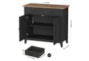 HOMECHO Sideboard Küchenschrank mit Arbeitsplatte 2 Schubladen Schwarz Bild 1