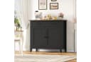 HOMECHO Sideboard Küchenschrank mit Arbeitsplatte 2 Schubladen Schwarz Bild 2