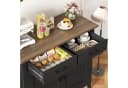 HOMECHO Sideboard Küchenschrank mit Arbeitsplatte 2 Schubladen Schwarz Bild 3