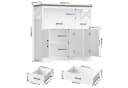 HOMECHO Sideboard Küchenschrank Weiß 2 Schubladen 3 Türen Bild 1