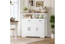 HOMECHO Sideboard Küchenschrank Weiß 2 Schubladen 3 Türen Bild 2