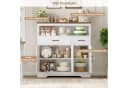 HOMECHO Sideboard Küchenschrank Weiß 2 Schubladen 3 Türen Bild 4
