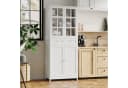 HOMECHO Hochschrank 180 cm Küchenschrank Weiß 4 Türen 2 Schubladen Bild 2