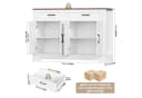HOMECHO Buffet 120cm Küchenschrank mit 2 Schubladen 4 Türen Weiß/Braun Bild 1