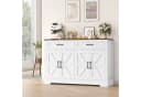 HOMECHO Buffet 120cm Küchenschrank mit 2 Schubladen 4 Türen Weiß/Braun Bild 2