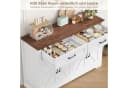 HOMECHO Buffet 120cm Küchenschrank mit 2 Schubladen 4 Türen Weiß/Braun Bild 3