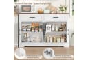 HOMECHO Buffet 120cm Küchenschrank mit 2 Schubladen 4 Türen Weiß/Braun Bild 4