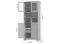 HOMECHO Hochschrank mit 3 Fächern und 4 Türen Weiß Bild 3