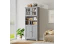 HOMECHO Hochschrank mit 3 Fächern und 4 Türen Weiß Bild 5