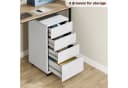 HOMECHO Aktenschrank mit 4 Schubladen Weiß Büroschrank Bild 3