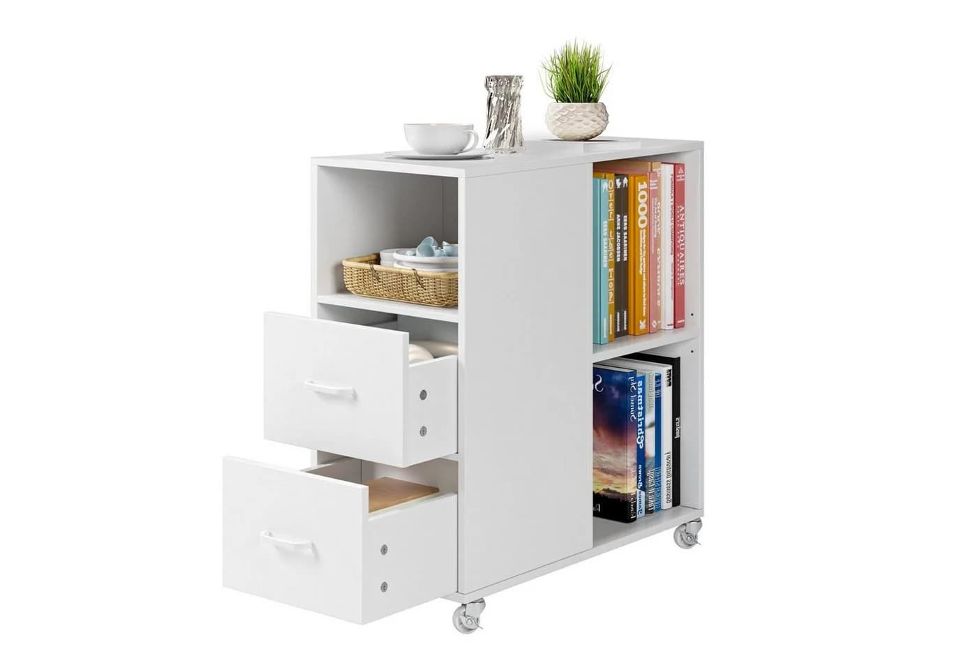 HOMECHO Rollwagen Aktenschrank mit Schubladen Büroschrank auf Rollen - Bild 2