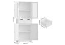 HOMECHO Hochschrank Badschrank 4 Türen 2 Schubladen Weiß Bild 1