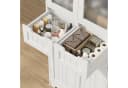 HOMECHO Hochschrank Badschrank 4 Türen 2 Schubladen Weiß Bild 3