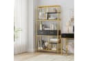 HOMECHO Bücherregal 5 Ebenen 2 Schubladen Standregal Holz Schwarz Bild 1