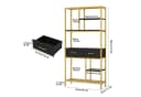 HOMECHO Bücherregal 5 Ebenen 2 Schubladen Standregal Holz Schwarz Bild 3