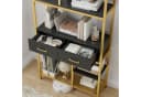 HOMECHO Bücherregal 5 Ebenen 2 Schubladen Standregal Holz Schwarz Bild 4