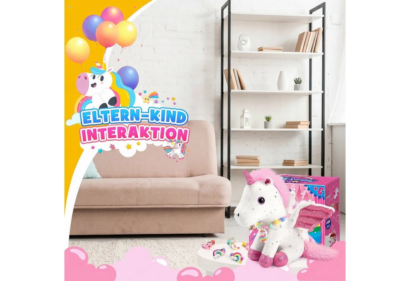 Wootoy Einhorn Plüschtier Geschenkset 21-tlg. Kreativset mit Schmuck - Bild 5