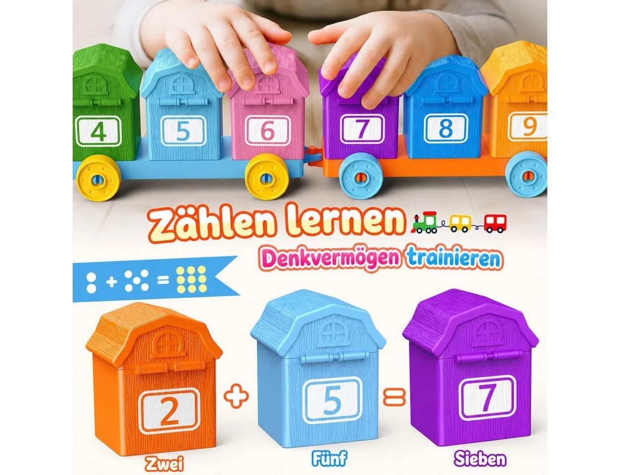 Wootoy Lernspielzeug Dinosaurier-Zug Bunt Modular - Bild 5