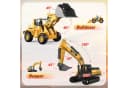 Wootoy Baufahrzeug-Set 3-tlg. Bagger, Bulldozer & Sattelzug mit Licht & Sound Bild 1