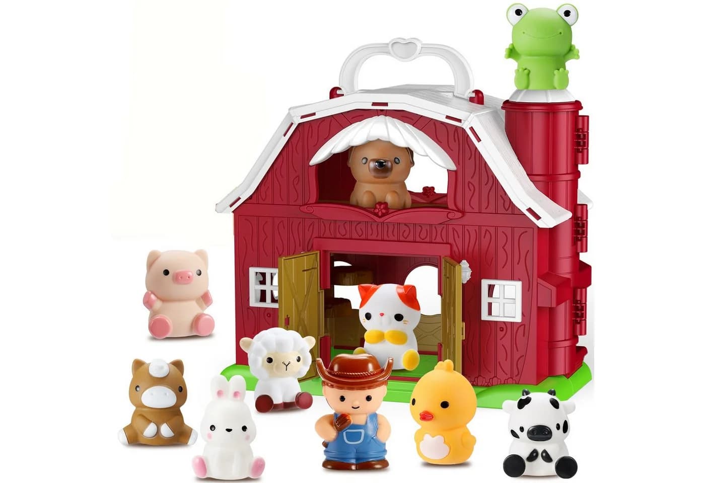 Wootoy Bauernhof-Spielset mit Scheune & 9 Tieren, Rot, Klappbar - Bild 2
