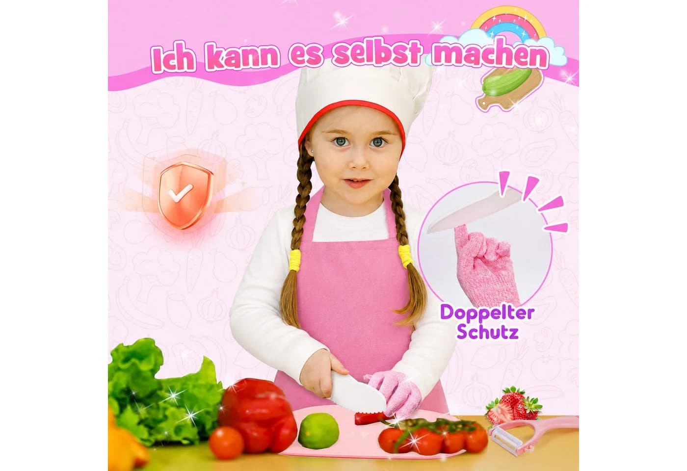 Wootoy Kinder-Küchenset 13-teilig mit Aufbewahrungsbox