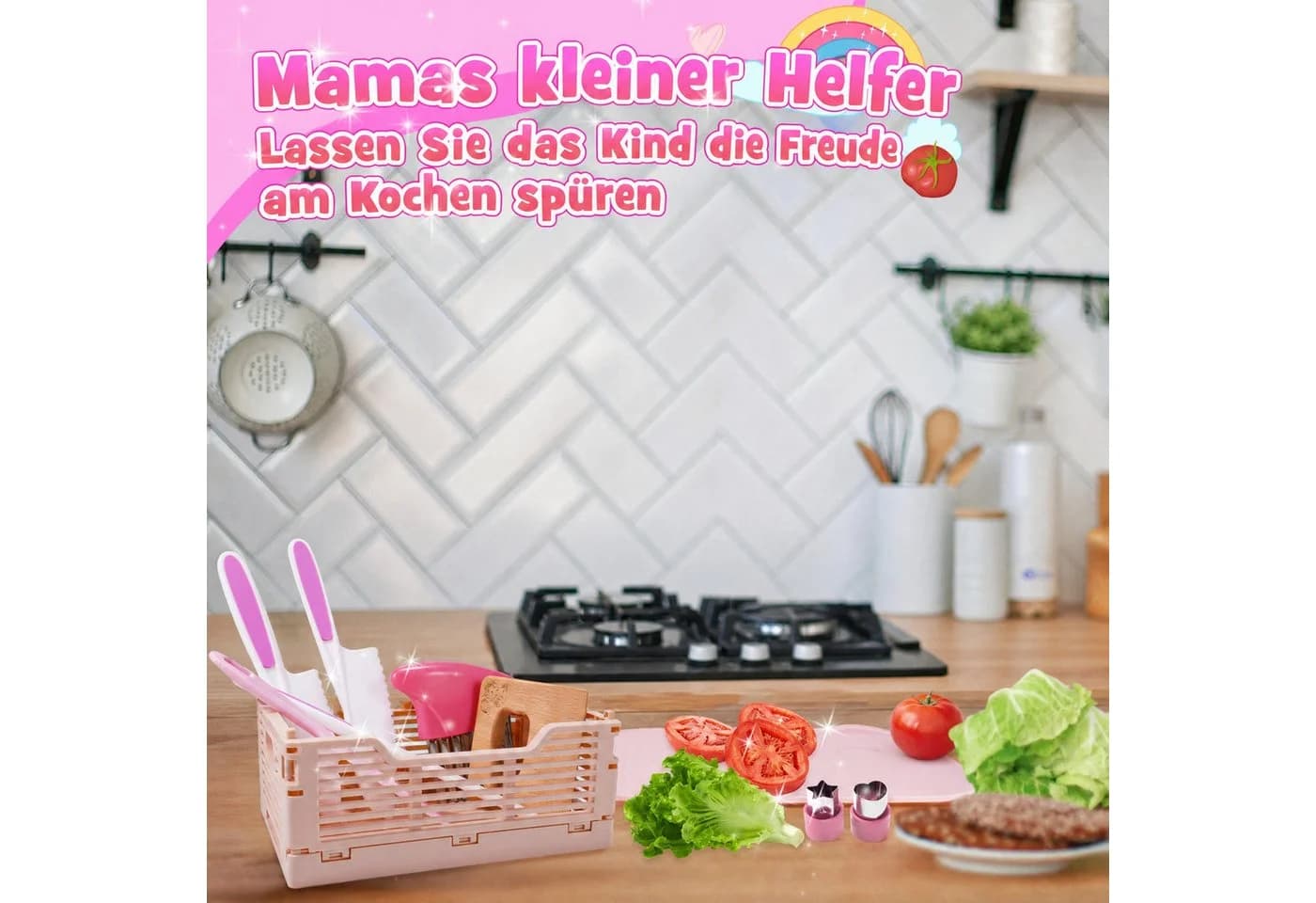 Wootoy Kinder-Küchenset 13-teilig mit Aufbewahrungsbox - Bild 4
