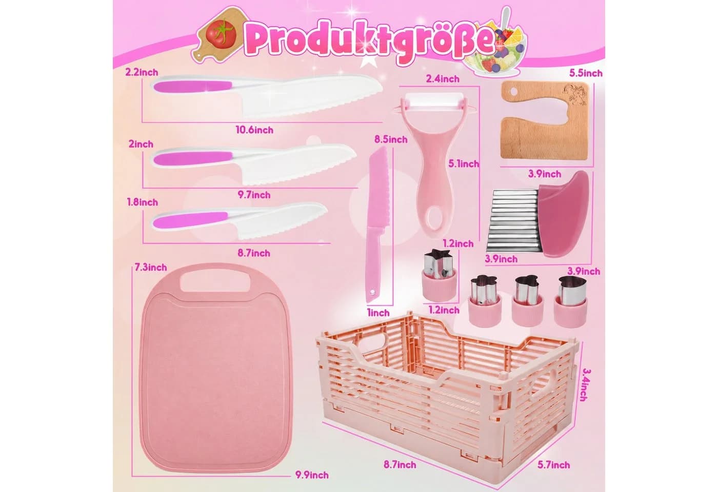 Wootoy Kinder-Küchenset 13-teilig mit Aufbewahrungsbox - Bild 5