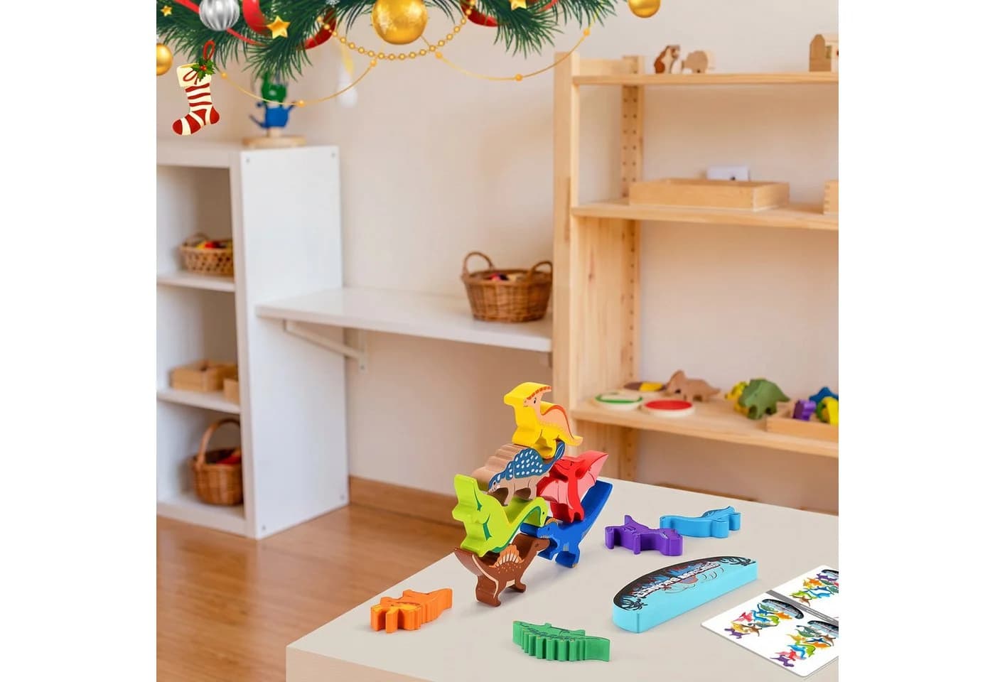Wootoy Dinosaurier Balancierspiel Holz Lernspielzeug Stapelspiel - Bild 3