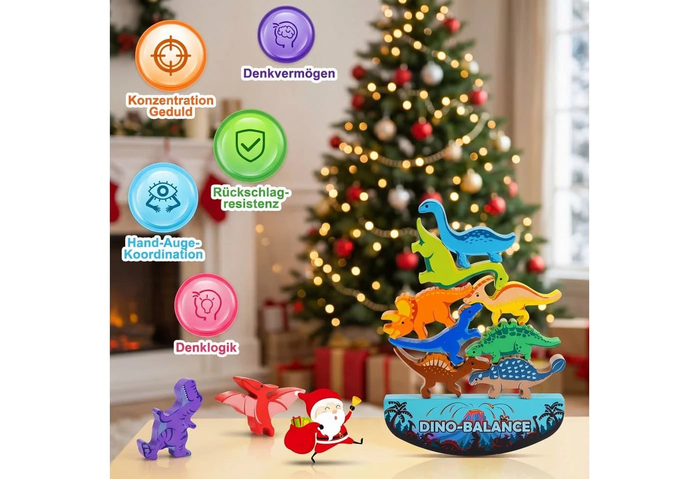 Wootoy Dinosaurier Balancierspiel Holz Lernspielzeug Stapelspiel - Bild 4