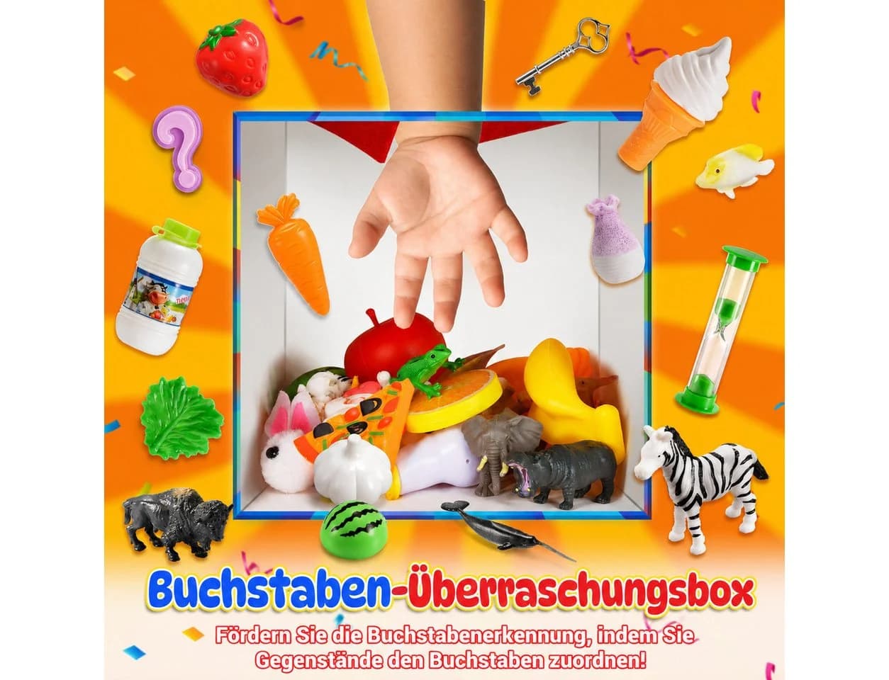 Wootoy Lernspielzeug Alphabet Box mit 26 Figuren & Sanduhr - Bild 3