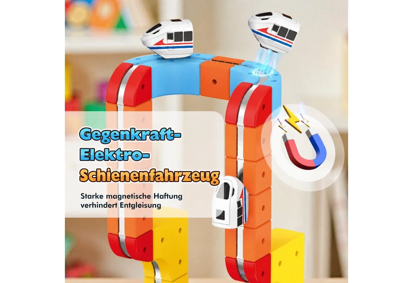 Wootoy Spielzeug-Eisenbahn 80-tlg. mit Anti-Gravity-Technologie & USB-Ladung - Bild 5