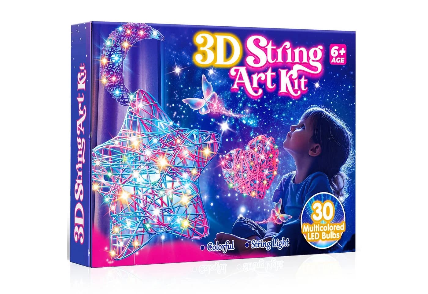 Wootoy Kreativset DIY String Art mit LED-Lichterkette und 3 Ballonformen - Bild 2