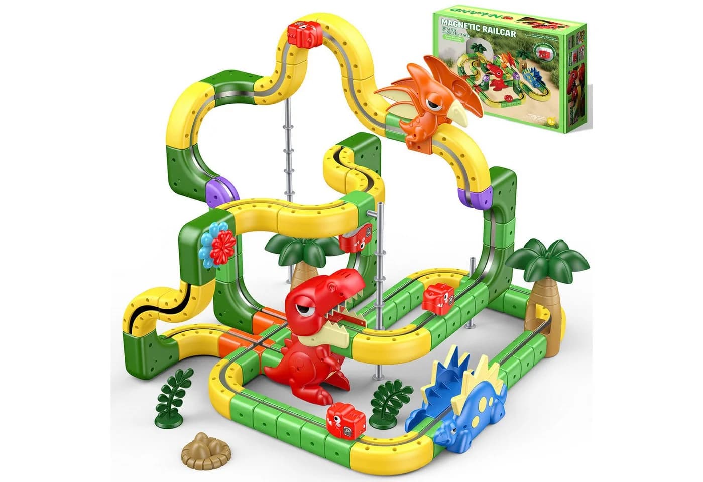 Wootoy Spielzeug-Eisenbahn 188-tlg. mit elektrischem Zug und 3D-Bahn - Bild 2