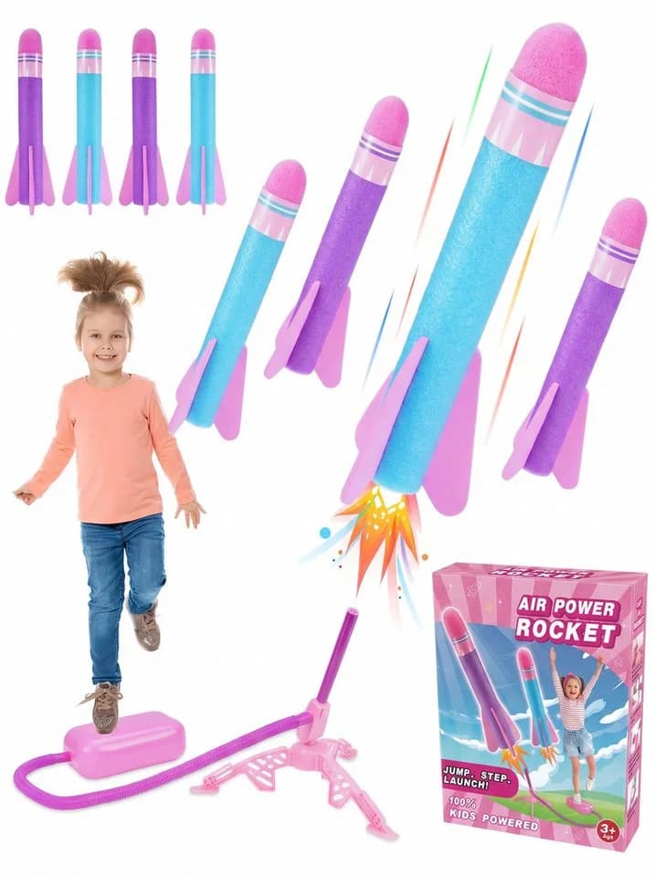 Wootoy Raketenwerfer Set 4-tlg. Schaumstoff Raketen mit Luftbalg - Bild 2